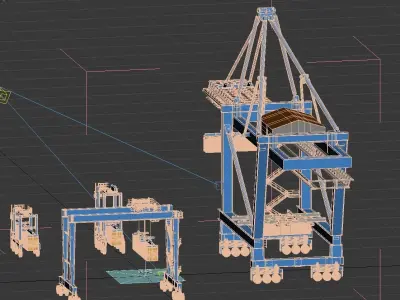 Port equipment crane gantry crane 3D model