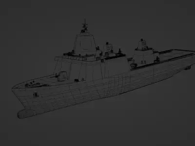 LPD Based Ballistic Missile Defence Ship 3D model