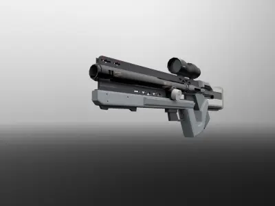 Sci-Fi rifle gun Low-poly 3D model