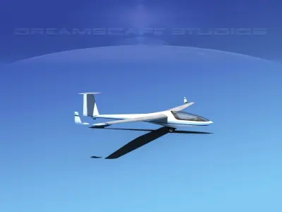 Glaser-Dirks DG-300 Glider V06 Low-poly 3D model