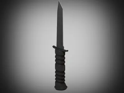 Steel melee weapon for hunting High poly model ready to render 3D model