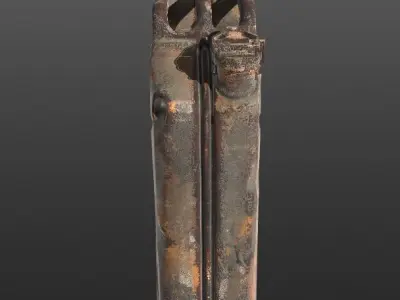 Jerrycan PBR 3d Model - Game Ready old rusty gun Low-poly 3D model