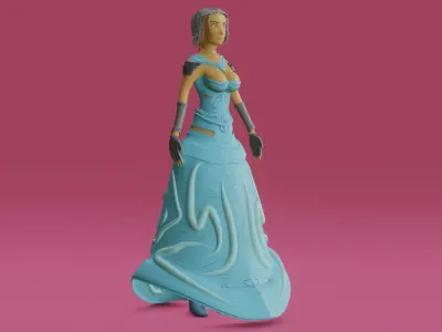 medieval princess game character Free 3D model