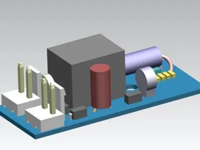 PCB power supply board Free 3D model