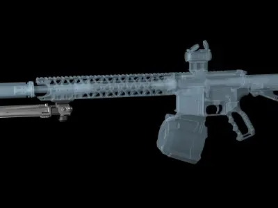 Magpul Bipod M-LOK Low-poly 3D model