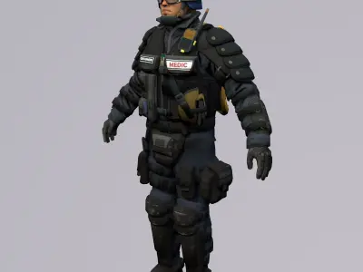 Agent from the game CSGO Second lieutenant of medical service 3D model