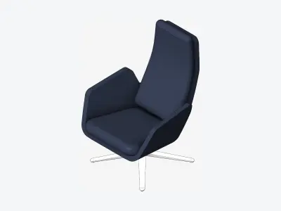 Furniture - Chair - Contemporary - High - Swivel Low-poly 3D model