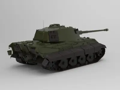 Tiger II Tank 3D model purchase