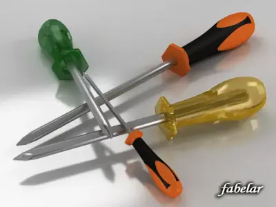 Screwdrivers three Free 3D model