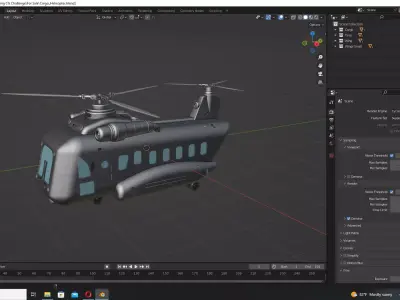 Cargo Helicopter Scratched 3D model