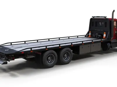 Kenworth tow truck Low-poly 3D model