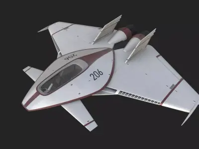 Sci Fi Rigged Spacecraft Low-poly 3D model