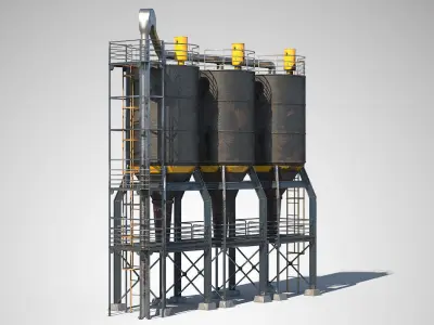 Factory Unit 02 PBR Low-poly 3D model