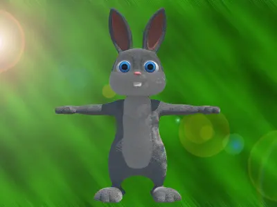 Rabbit 3d Cartoon 3D model Low-poly 3D model