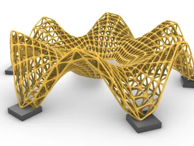 Landscape Sci-Fi Space Truss Structure 01 3D model