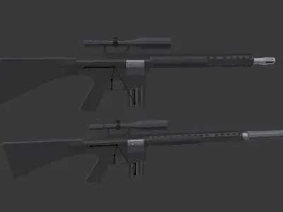 Mk 11-M110 Sniper Rifle - Game ready - Rigged - Low-poly 3D model