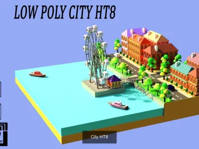 Low poly City 3D Model Pack