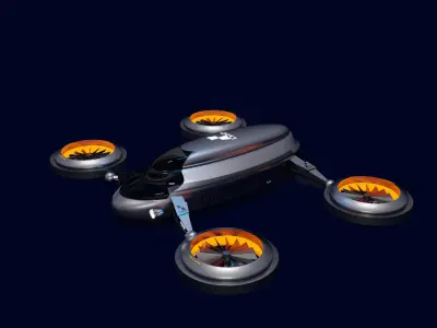 SCI-FI 3D drone for gaming or movie assets Low-poly 3D model