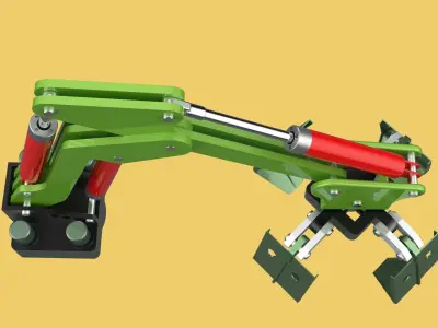 HYDRAULIC WOOD LOG TREE LOADER GRAB CRANE LIFTING GRABBER JAWS 3D model