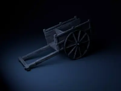 Bullock Cart Low-poly 3D model