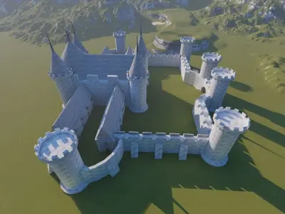 Medieval Castle 3D model 11