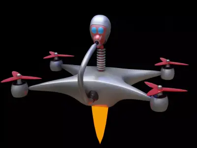 drone flying Low-poly 3D model