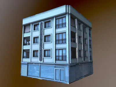 Architectural Building-7 Low-poly 3D model