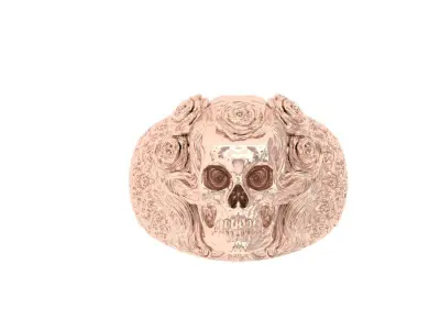 Skull Ring 3D print model 4