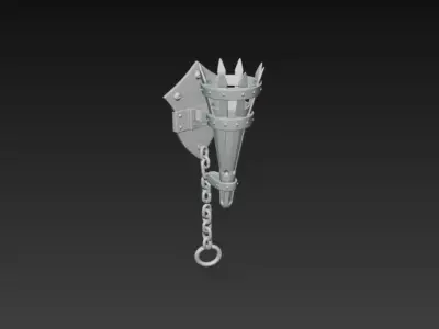 Medieval Torch Holder - Iron Wall Sconce PBR Low Poly Game Ready Low-poly 3D model