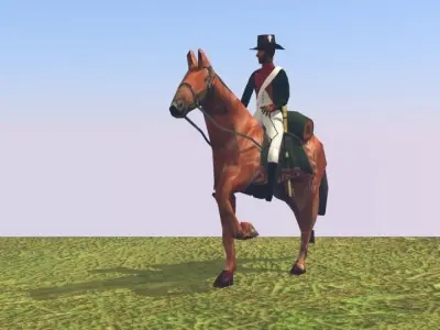 Black Dragoon  LOW POLY Napoleonic wars Low-poly 3D model