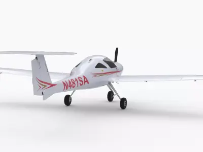 Aircraft Diamond DA-20 Red Low-poly 3D model