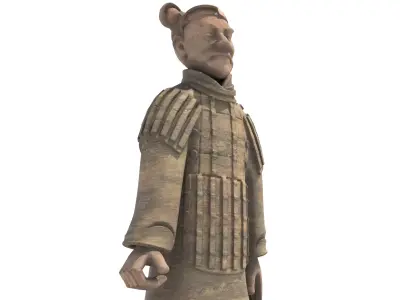 Terracotta Warriors statue 2 Low-poly 3D model