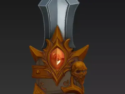 Cursed Flame Sword - Fantasy Weapon  3D model