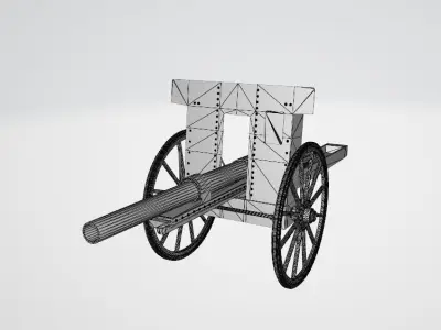 Towed Cannon Gun 3D model