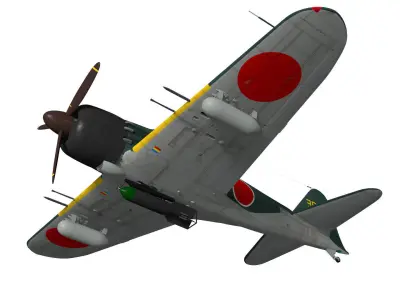 A6M7 Zero fighter Type 62 3D model