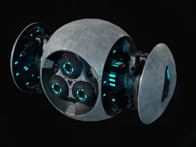 Battle Drone Low-poly 3D model