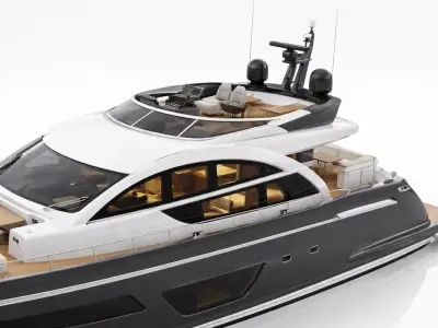 Luxury Modern Flybridge Motor Yacht 3D model