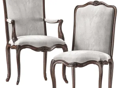 antique louis chair art 245 3D model