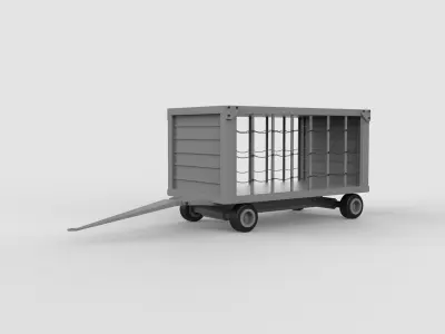 Airport closed baggage trailer  3D model