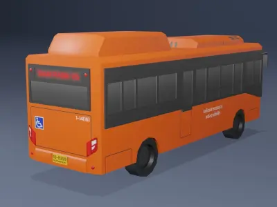 NEX-MINEBUS Orange Thai bus Low poly Low-poly 3D model