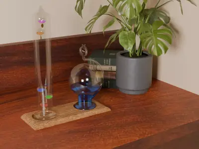 Antique Weather Station Low-poly 3D model