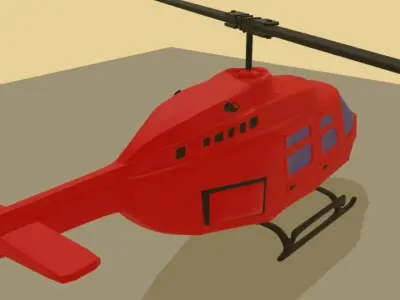 HELICOPTER Low-poly 3D model 8