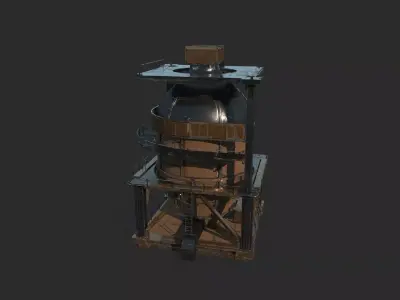 Modern industrial facility reactor 3D model
