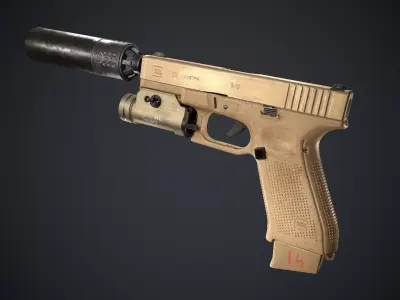 Glock 19X Low-poly 3D model purchase