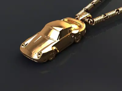 Golden Roadster Pendant Porsche959 2gm 3D print model