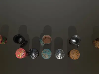 Trash Can Low-poly 3D model buy