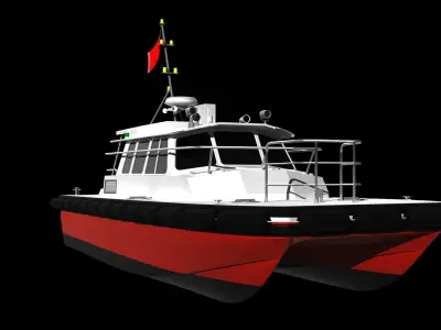 Patrol Boat 3D model 7