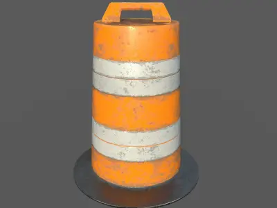 Low Poly Traffic Barrier Low-poly 3D model