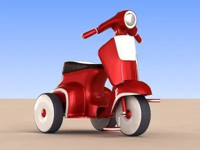 Kid Red Bicycle  3D model