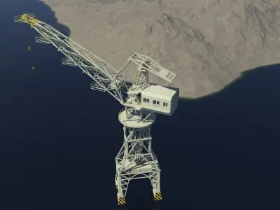 Large port jib crane 3D model